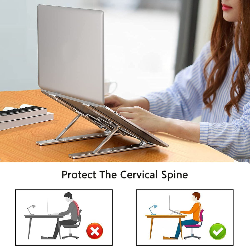 Foldable Aluminium Laptop Stand with 6 Adjustable Angles – VYBE Bazaar